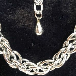 Fun silver rope link accent chain / choker